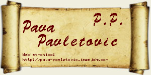 Pava Pavletović vizit kartica